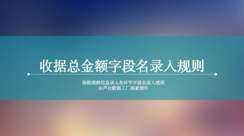 收据总金额录入规则-芦台数据工厂