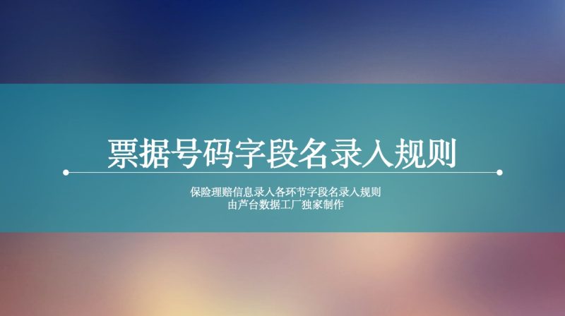 票据号码/收据编号录入规则-芦台数据工厂
