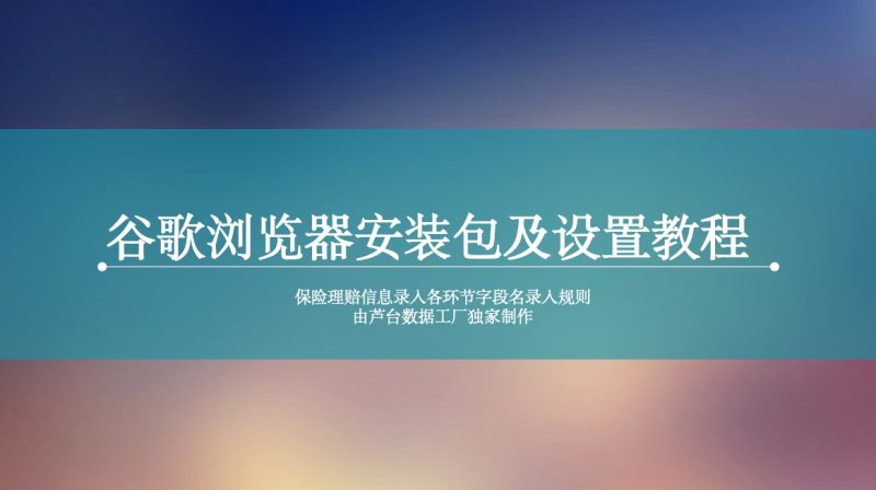 谷歌浏览器安装包及设置教程-芦台数据工厂